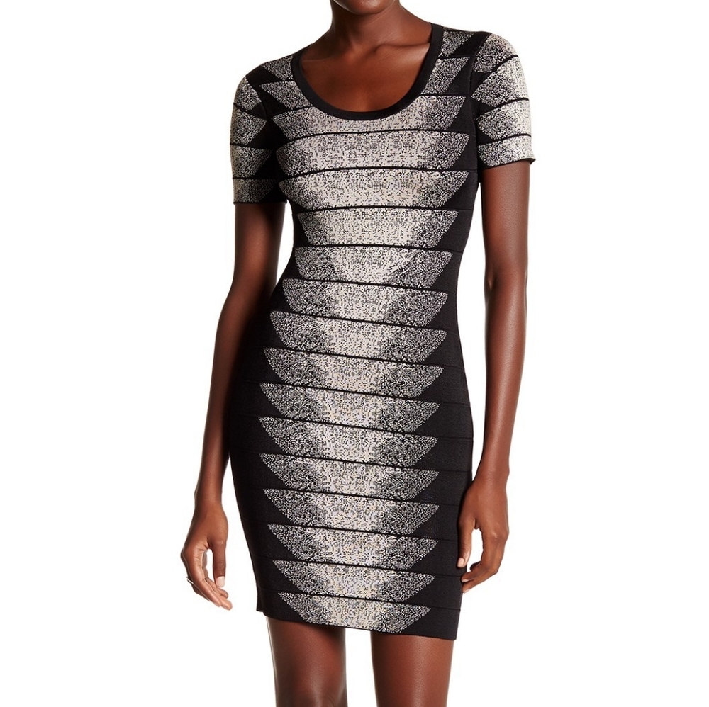 French Connection Knit Jacquard Dress w/ sleeves